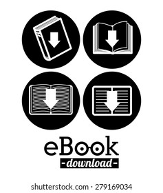 e-book design over white background, vector illustration