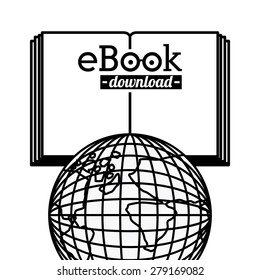 e-book design over white background, vector illustration