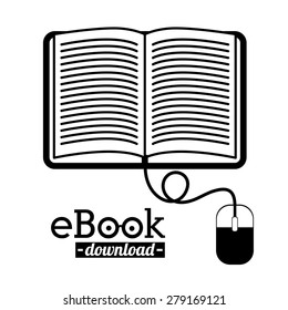 e-book design over white background, vector illustration