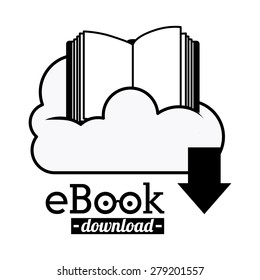 e-book design over white background, vector illustration