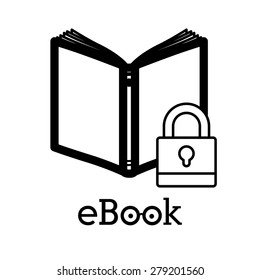 e-book design over white background, vector illustration