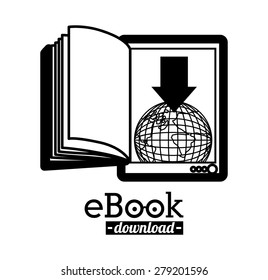 e-book design over white background, vector illustration