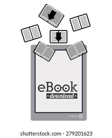 e-book design over white background, vector illustration