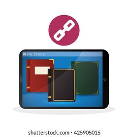 eBook  design. reading icon. White background 