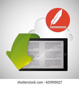 eBook  design. reading icon. White background 