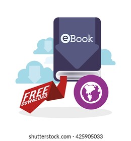 eBook  design. reading icon. White background 