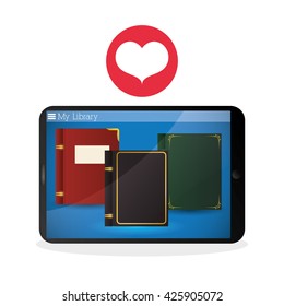 eBook  design. reading icon. White background 