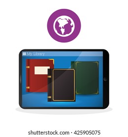 eBook  design. reading icon. White background 