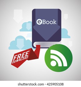eBook  design. reading icon. White background 