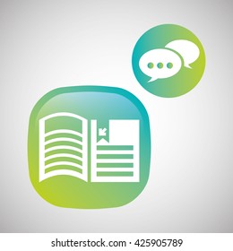 eBook  design. reading icon. White background 