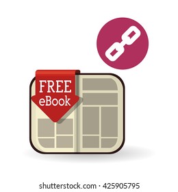 eBook  design. reading icon. White background , vector illustration