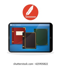 eBook  design. reading icon. White background 