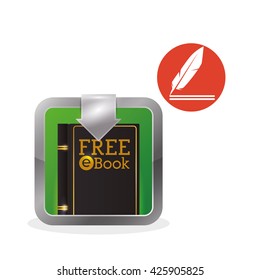 eBook  design. reading icon. White background 