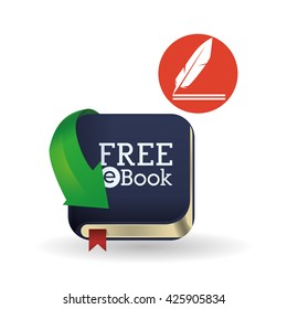 eBook  design. reading icon. White background , vector illustration