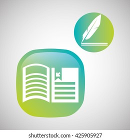 eBook  design. reading icon. White background 
