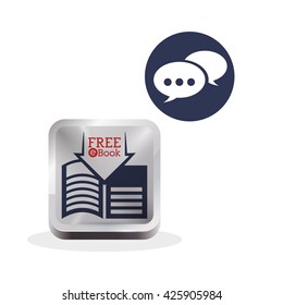 eBook  design. reading icon. White background 