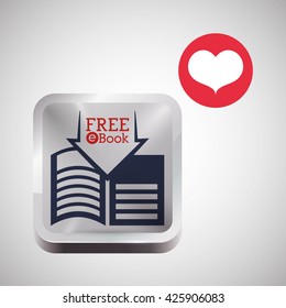 eBook  design. reading icon. White background 