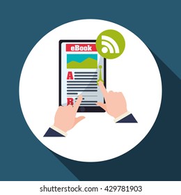 eBook  design. reading icon. White background , vector illustration , vector