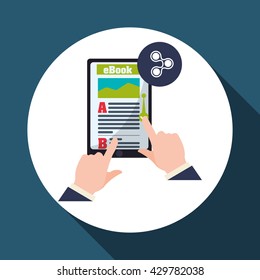 eBook  design. reading icon. White background , vector illustration , vector