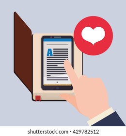 eBook  design. reading icon. White background , vector illustration , vector