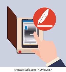 eBook  design. reading icon. White background , vector illustration , vector