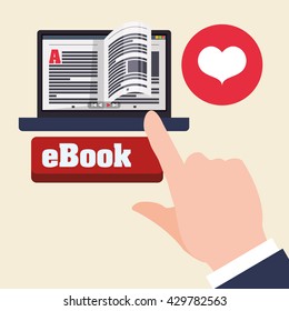 eBook  design. reading icon. White background , vector illustration , vector