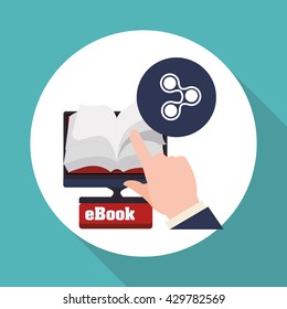 eBook  design. reading icon. White background , vector illustration , vector