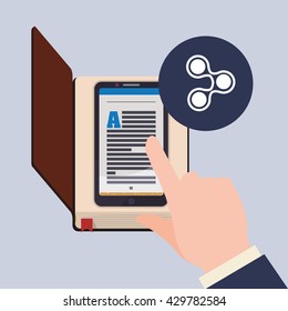 eBook  design. reading icon. White background , vector illustration , vector