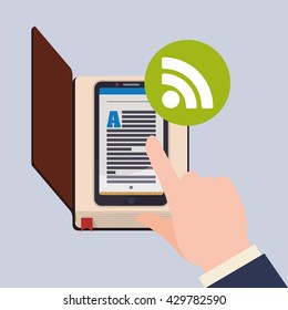 eBook  design. reading icon. White background , vector illustration , vector