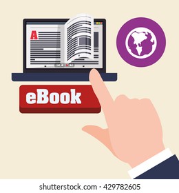 eBook  design. reading icon. White background , vector illustration , vector