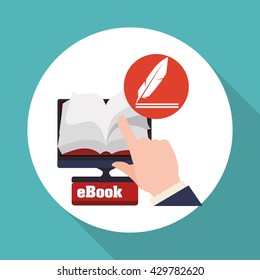 eBook  design. reading icon. White background , vector illustration , vector