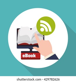 eBook  design. reading icon. White background , vector illustration , vector