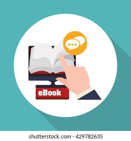 eBook  design. reading icon. White background , vector illustration , vector