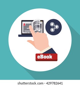 eBook  design. reading icon. White background , vector illustration , vector