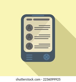 Ebook dictionary icon flat vector. Book library. Online tablet