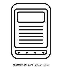 Ebook dictionary icon outline vector. Book library. Online tablet