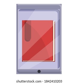 E-book digital application icon. Cartoon of e-book digital application vector icon for web design isolated on white background