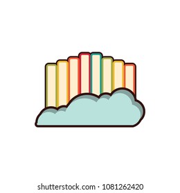 Ebook Digital Book on Cloud Symbol