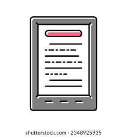 ebook digital device color icon vector. ebook digital device sign. isolated symbol illustration