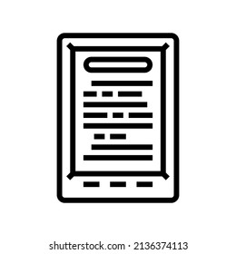 ebook digital device line icon vector. ebook digital device sign. isolated contour symbol black illustration