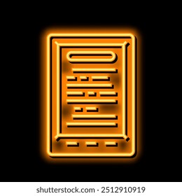 ebook digital device neon light sign vector. ebook digital device illustration