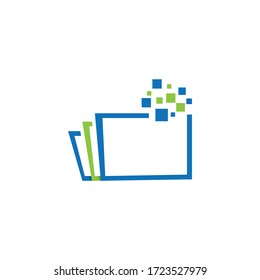 E-book digital logo design vector. Sign of Electronic Book Library icon symbol