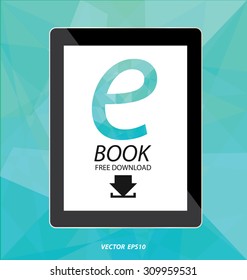 Exibição de E-book no vetor do tablet