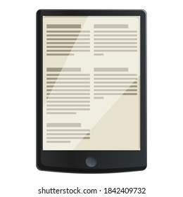 E-book document application icon. Cartoon of e-book document application vector icon for web design isolated on white background