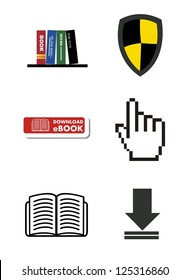 ebook download icons  background. vector illustration