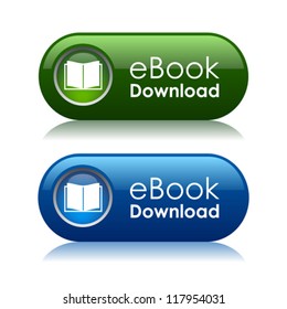 Ebook Download Icons, Vector Illustration