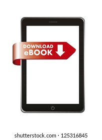 ebook download over white background. vector illustration