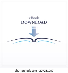 E-book download poster for web design illustration