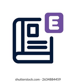 ebook duotone icon. Sleek and modern vector icon for websites, mobile apps, marketing materials, and corporate design. Fully scalable and ready to use.