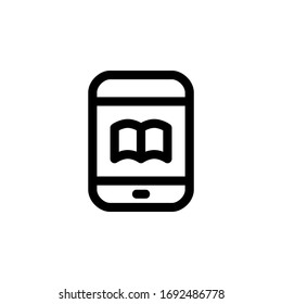 E-Book & E-Learning Education Outline Icon Vector Illustration
